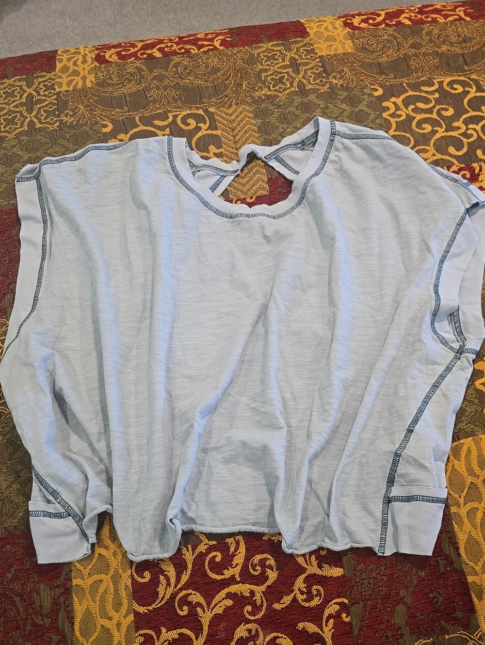 Women's Light Blue Casual Crewneck Sweatshirt